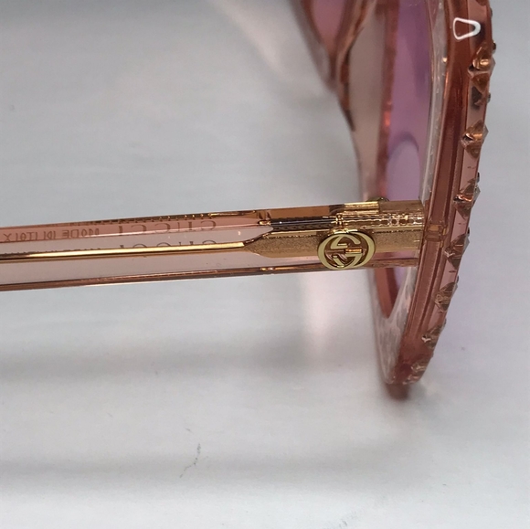 💯 Original GUCCI GG0148S 007 53 GG0148 53 mm Pink Sunglasses - Picture 12 of 13